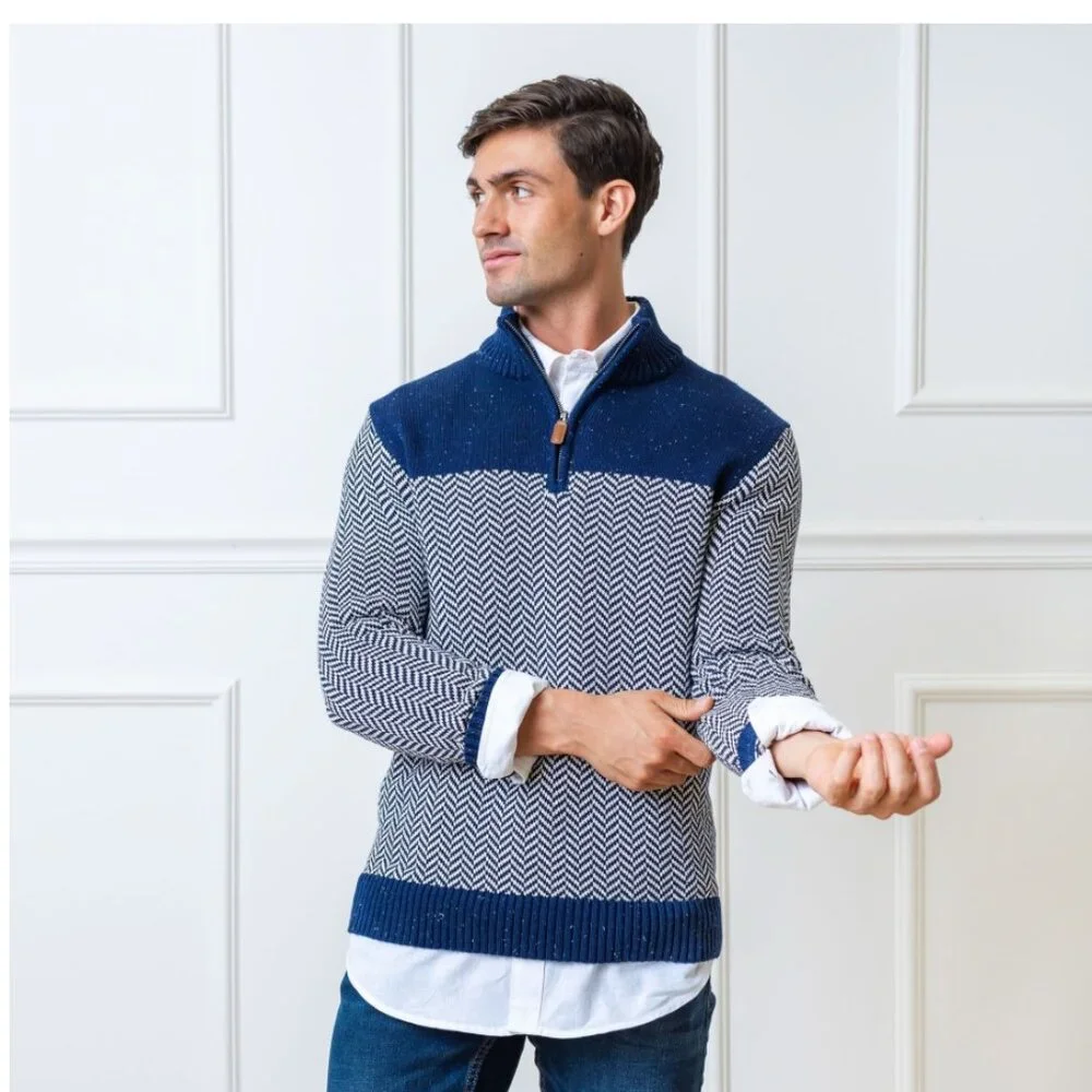 New  Men's Hope and Henry Half Zip Pullover Sweater - Picture 6 of 6